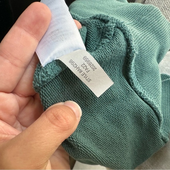 J.Crew Factory Green Teal French Terry Hoodie Sweatshirt Pullover Style AH298 - Picture 15 of 16